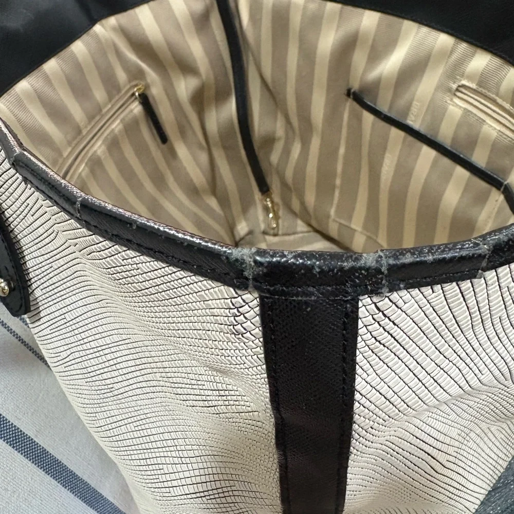 Brahmin All Day Tote Leather Black Straps See Pics For Flaws